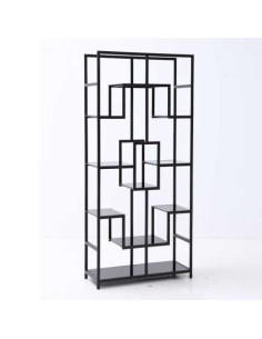 Étagère ATLAS BLACK DOUBLE | Bibliothèque design métal noir