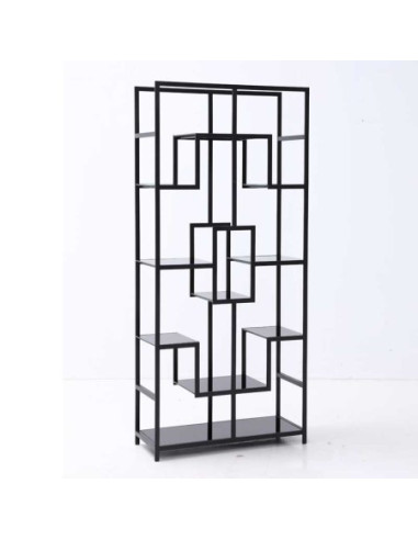 Étagère ATLAS BLACK DOUBLE | Bibliothèque design métal noir