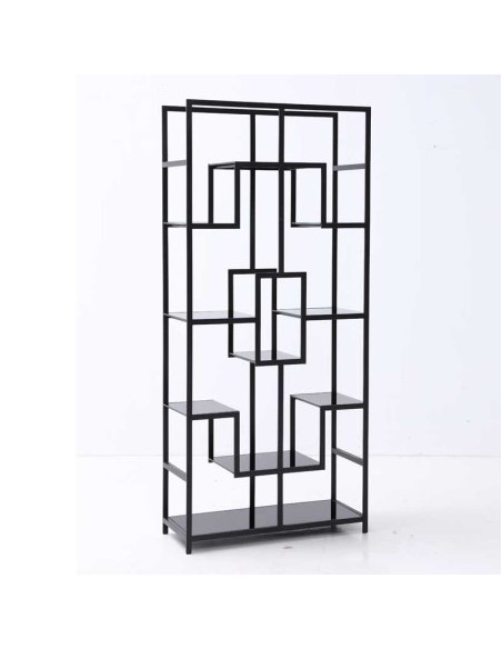 Étagère ATLAS BLACK DOUBLE | Bibliothèque design métal noir