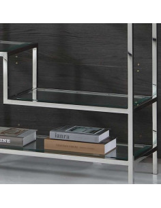 Étagère ATLAS inox et verre | Bibliothèque design moderne 2
