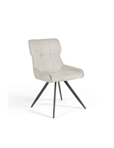 Chaise pivotante Song gris clair – tissu et métal noir