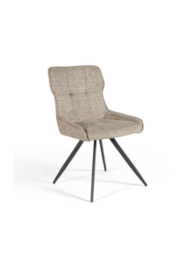 Chaise pivotante Song marron – tissu et métal noir