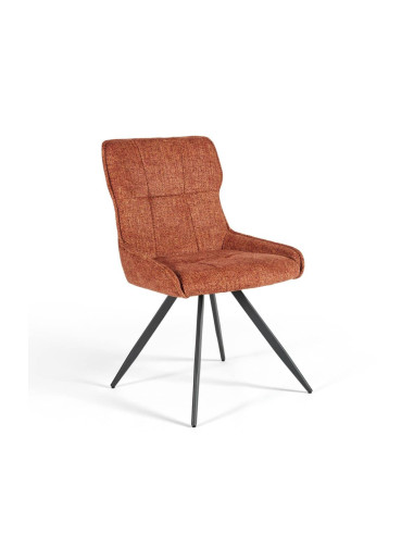 Chaise pivotante Song terracotta – tissu et métal noir