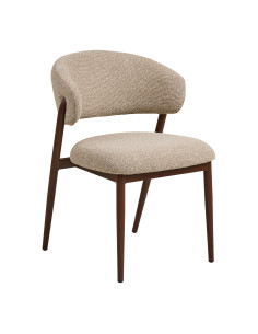 Chaise Cavi sable pieds bois foncé | Côté Loges La Baule