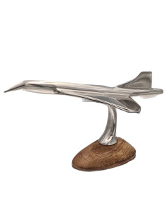 Concorde miniature nickelée et bois – Petit modèle bureau