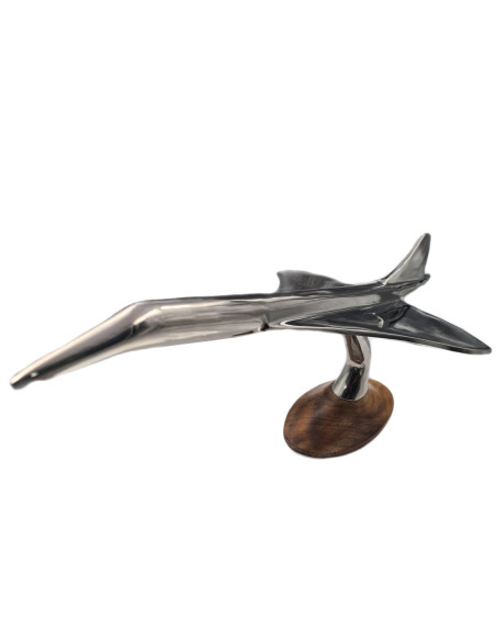 Concorde miniature nickelée et bois – Moyen modèle