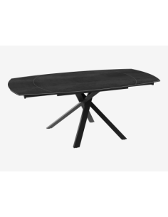 Table KHEOPS 130/190 cm — céramique Argile, piètement noir mat 2