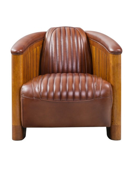 Côté Loges | Fauteuil club Cook cuir vintage authentique